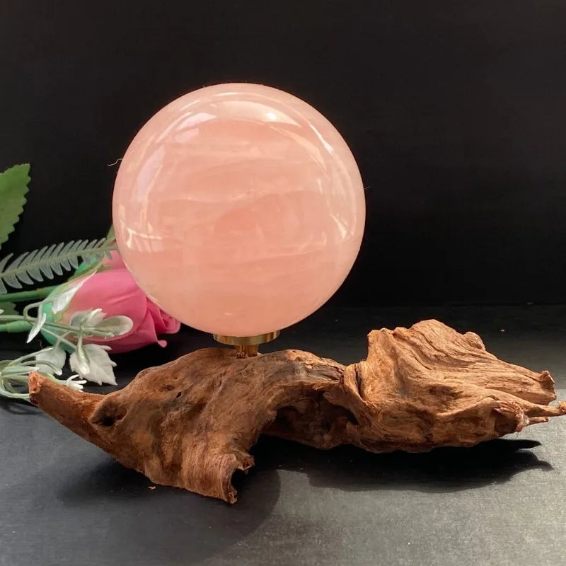 7-9cm Large Natural Rose Quarter Ball Healing Decoration Crystal Ball Room Decoration Pink Crystal Ball Souvenir Gift