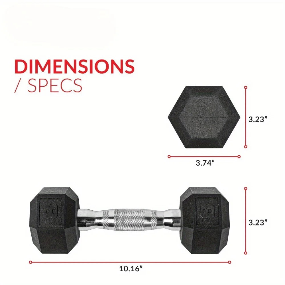 8 Lb Coated Rubber Hex Dumbbells Set Of 2 Not Easy To Roll