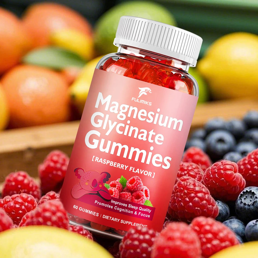 Magnesium Glycinate 500mg Gummies Supplement for Sleep, Bone Health & Mood To Help Adults Relax - 60 Gummies