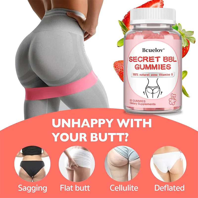 Bbl Gummies Natural Vitamin B Apple Cider Vinegar Shapes Plumps and Lifts Buttocks Manages Body Shape