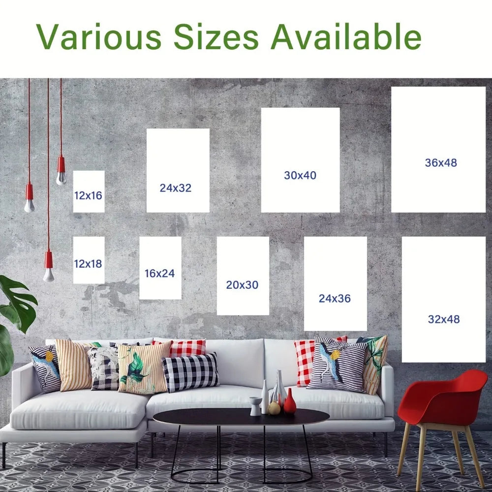 1.5 Inch Thick Pine Frame Ocean Sunset Wall Mural Decor