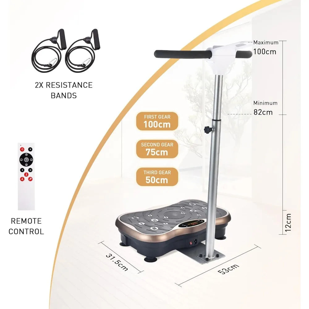 Handle Vibrating Plate Lymphatic Drainage Exercise Platform