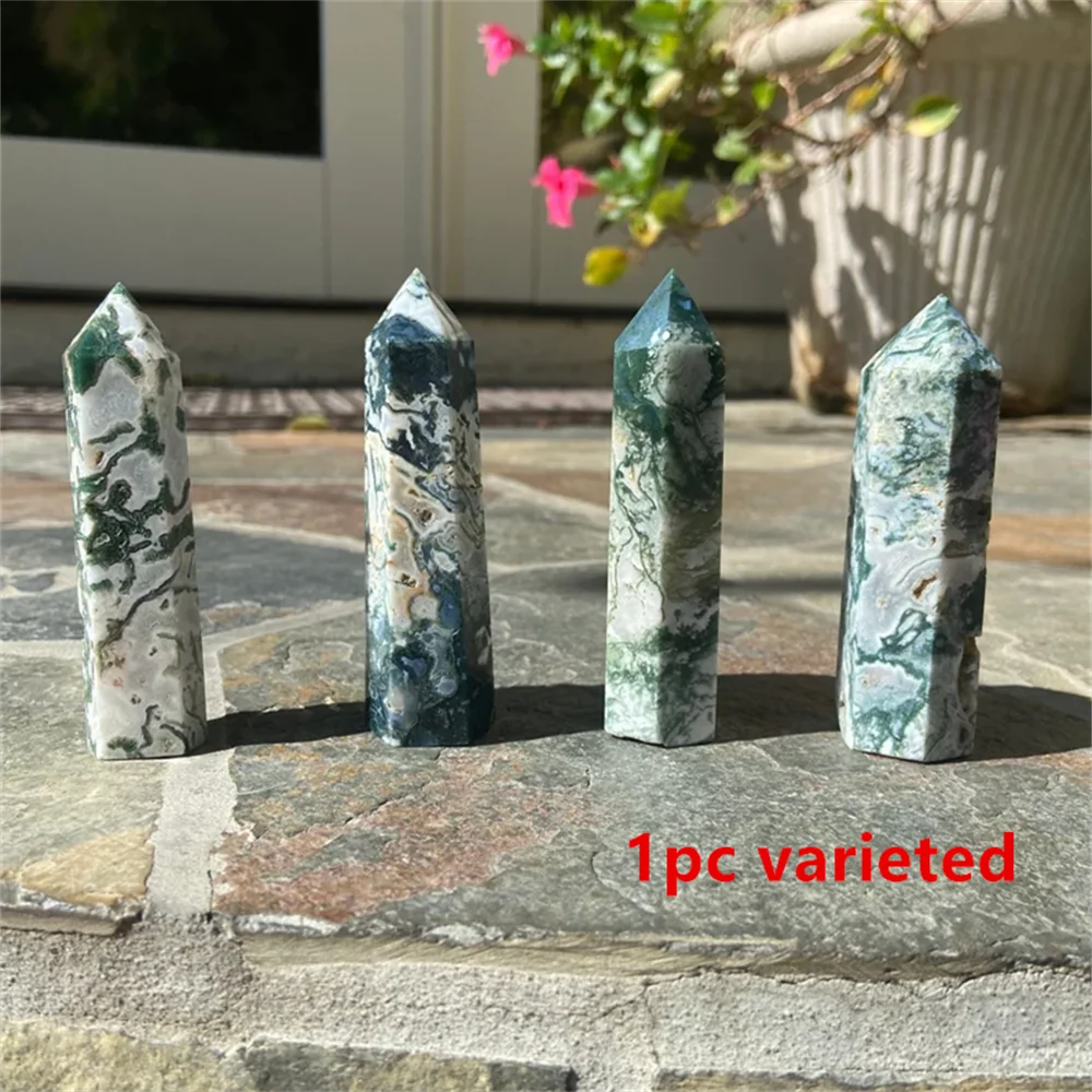 Water Grass Agate Quartz Point Obelisk Tower For Home Decor