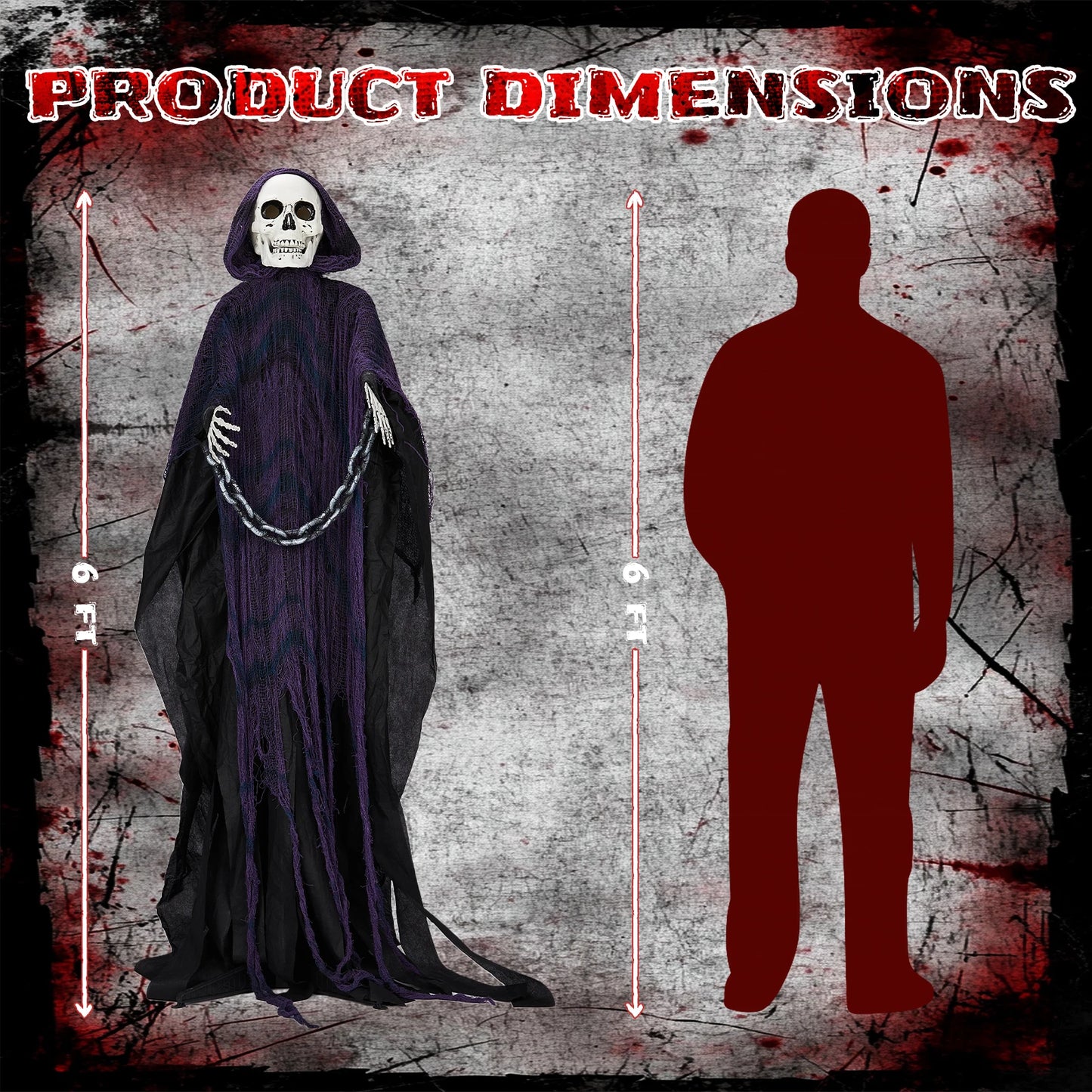 Life Size Grim Reaper Animatronic Outdoor Halloween Decor