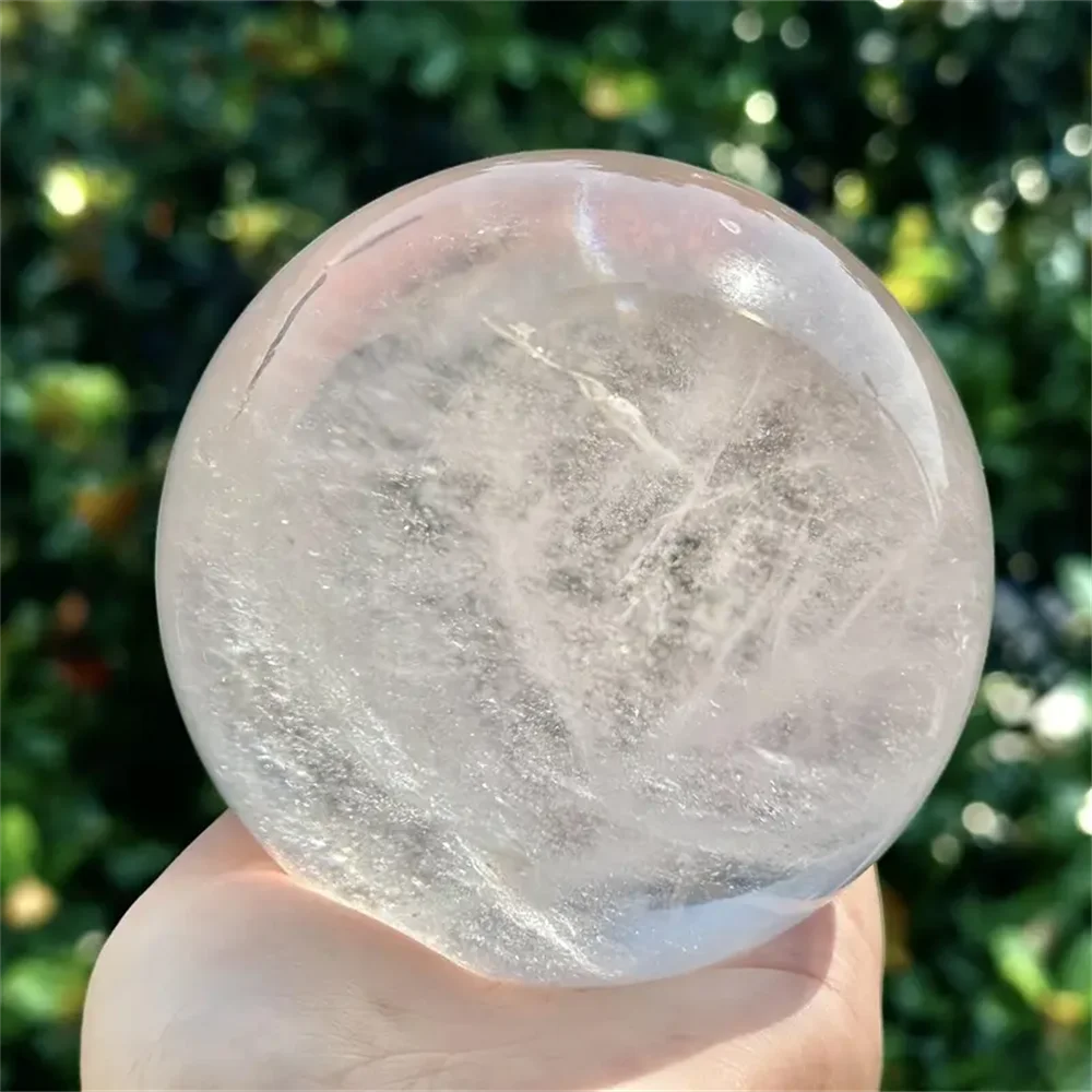 Delicate White Calcite Crystal Ball Healing Gemstone Gift