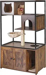 Wooden Cat Washroom Furniture Enclosure Hidden Litter Box