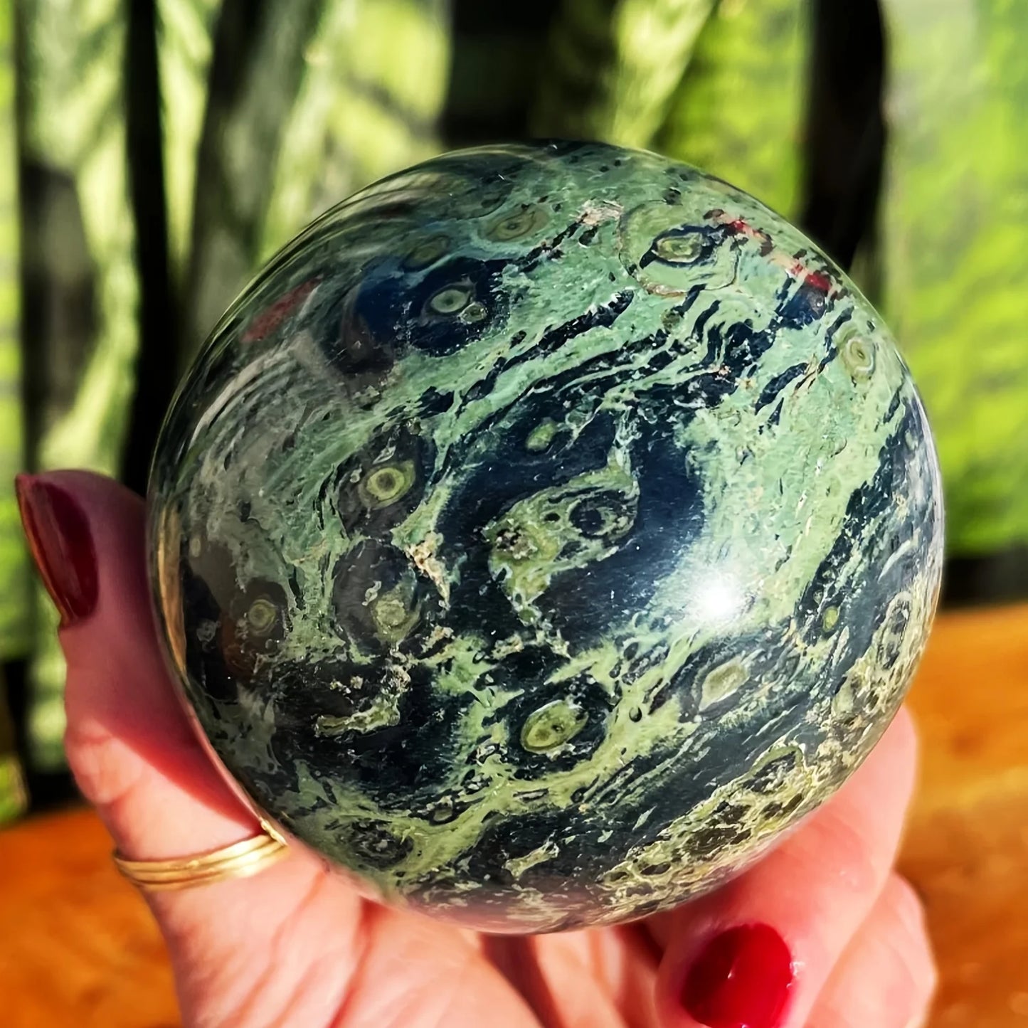 1pc Large Elegant Kambaba Jasper Sphere Polished Stone Ball for Home Decor and Gift Reiki Healing Gift
