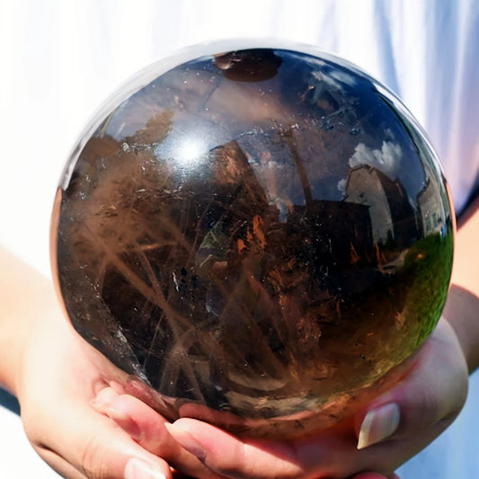 Smoky Quartz Crystal Sphere Unique Gift For Home Decor