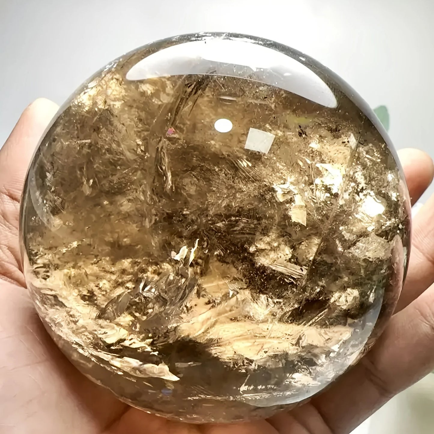 Smoky Quartz Crystal Sphere Unique Gift For Home Decor
