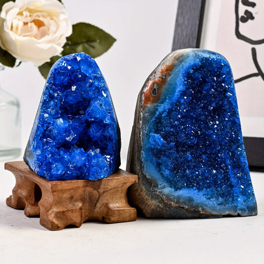 Stunning Blue Crystal Cut Base Cluster Quartz Specimen for Crystal Healing Home Decoration Gift