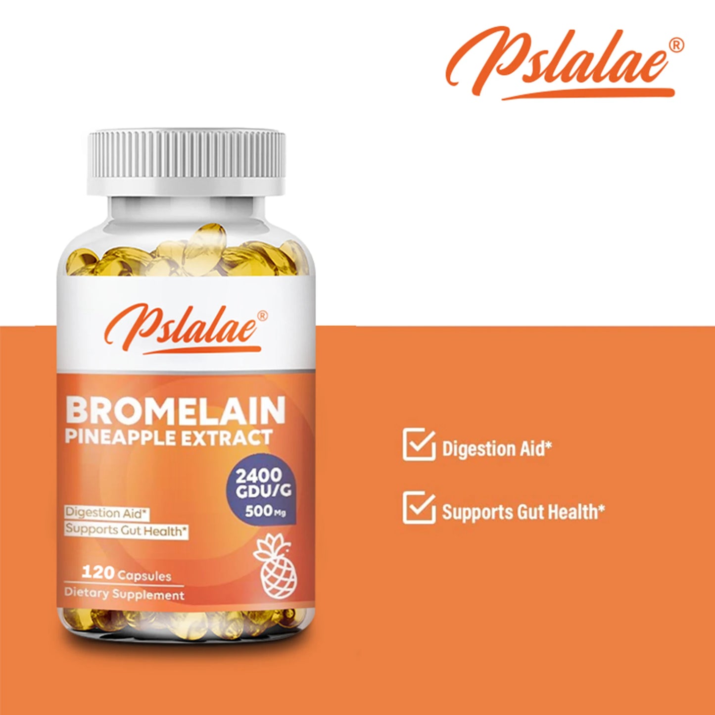 Bromelain Capsules for Immune Support Heart Joint and Respiratory Health 120 Capsules