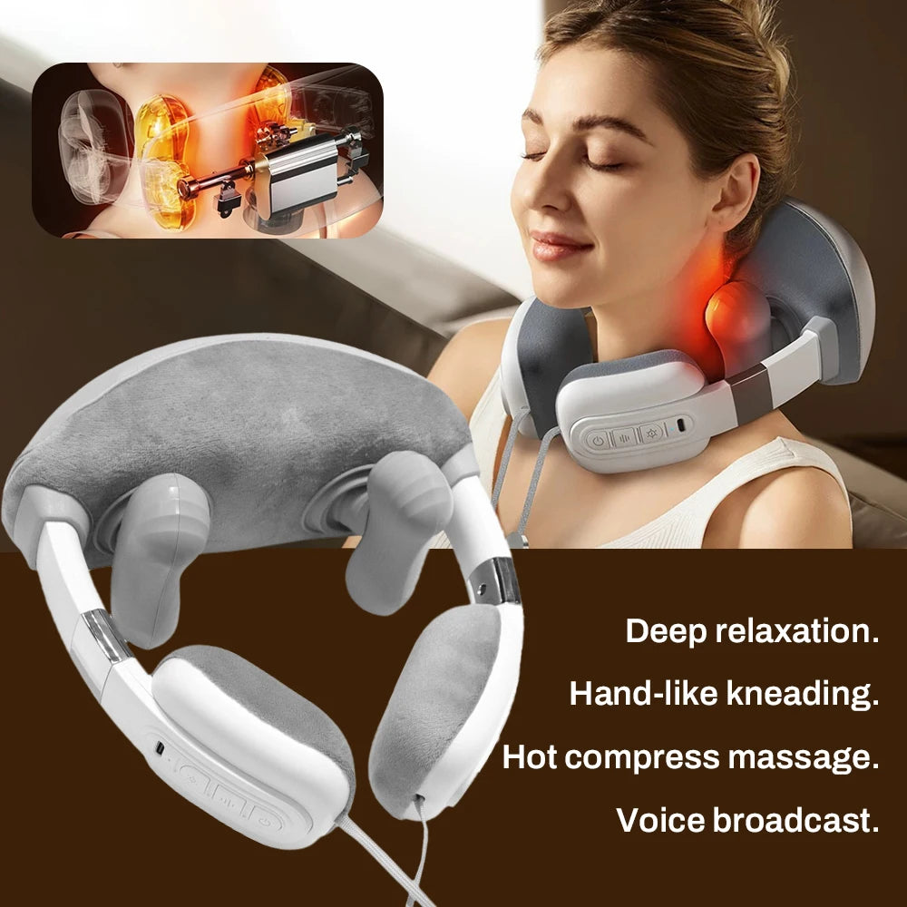 Simulated Finger Massage Multifunctional Massager Adjustable Shoulder and Neck Massage Shawl with Constant Temperature Heating and Stereo Kneading
