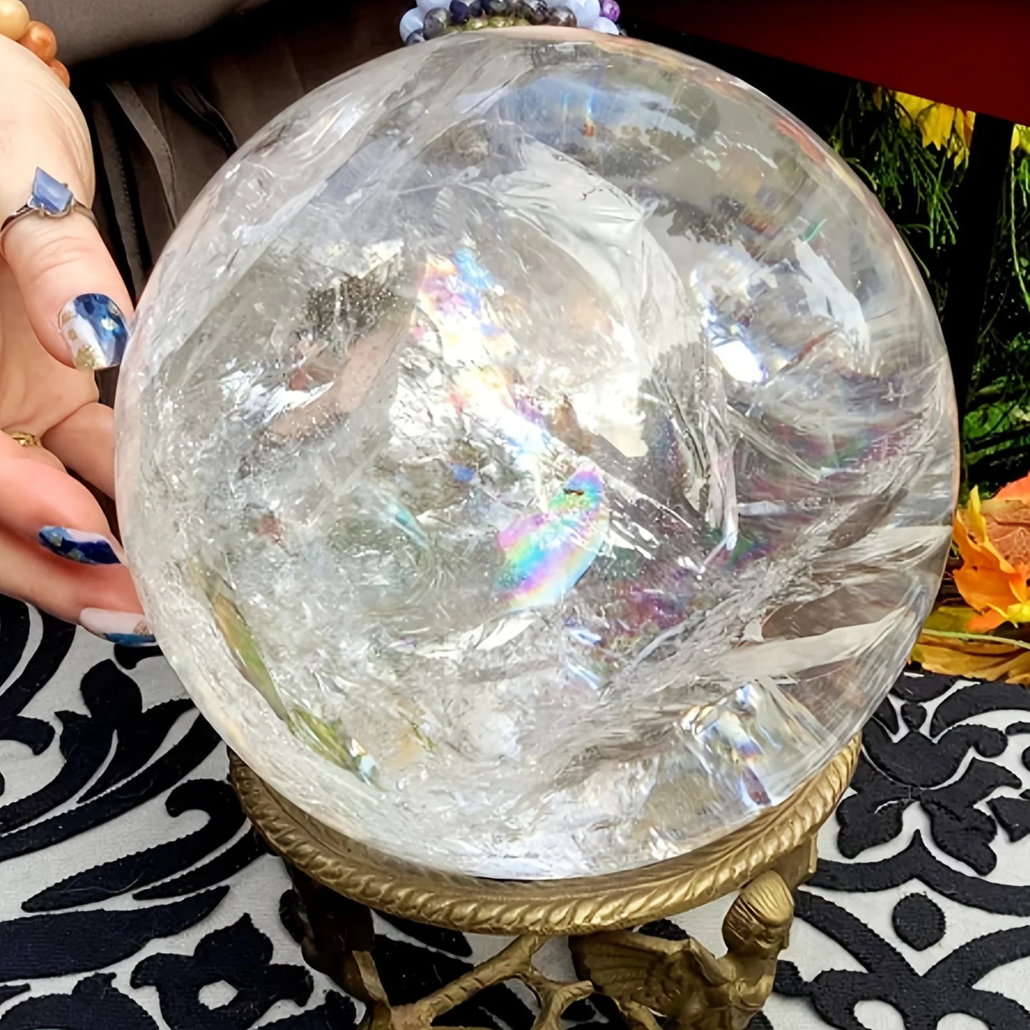 Large Clear Quartz Crystal Sphere Polished Ball Gift