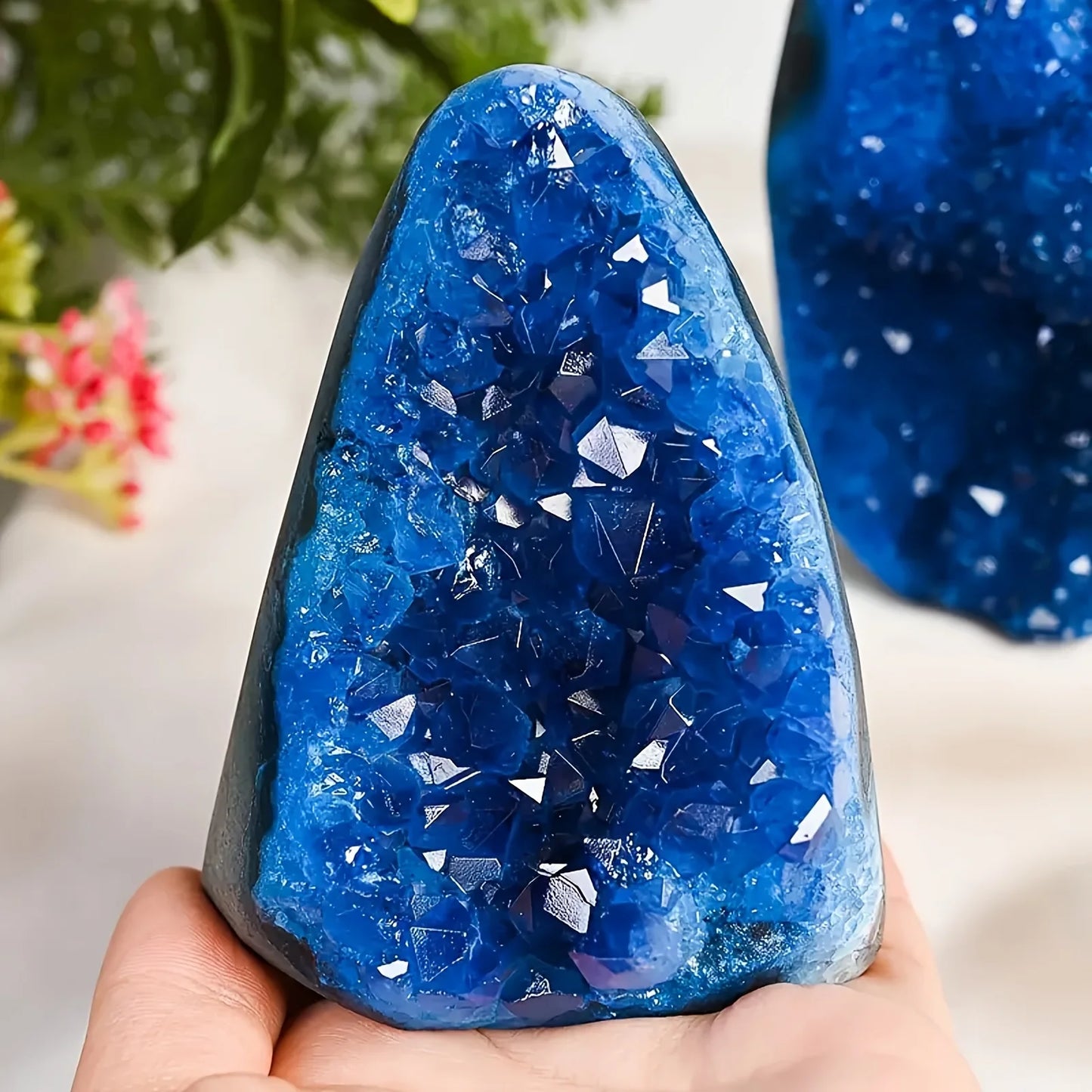 Stunning Blue Crystal Cut Base Cluster Quartz Specimen for Crystal Healing Home Decoration Gift