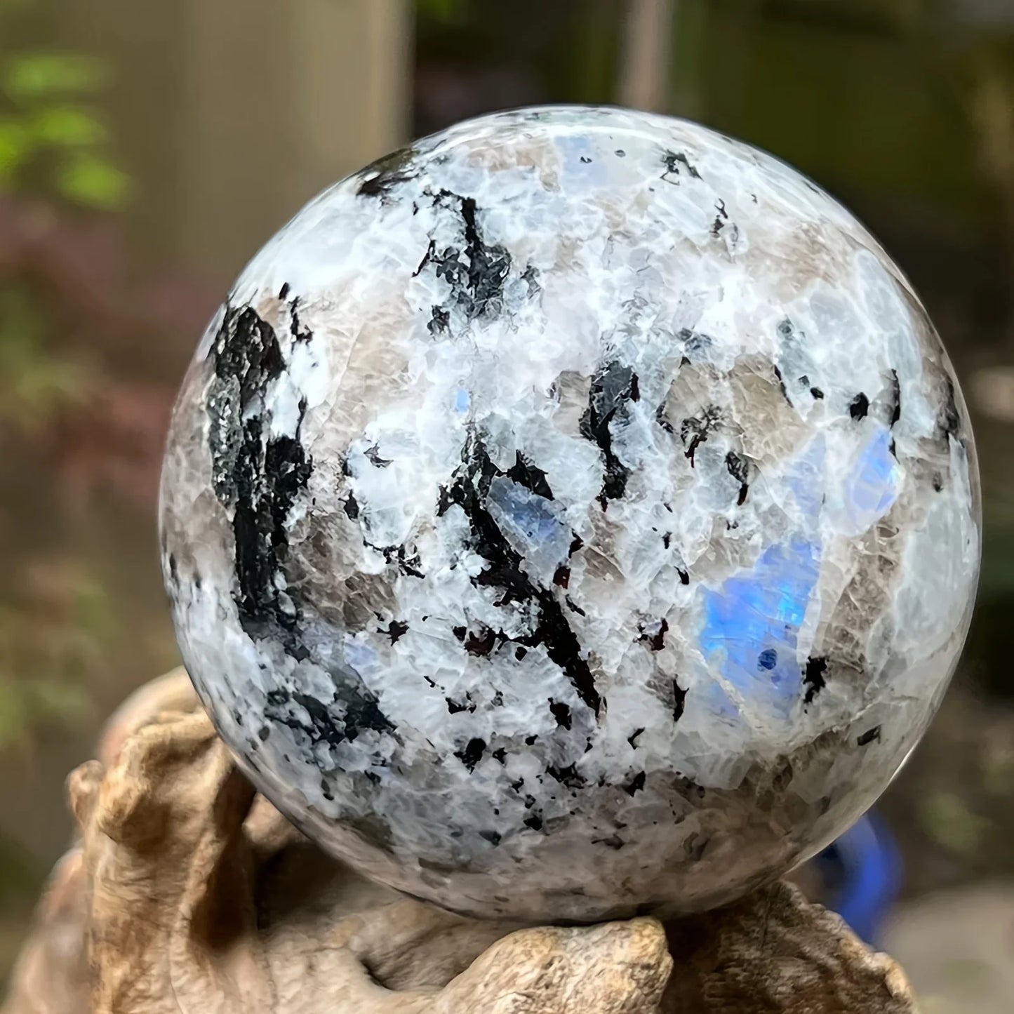 1PC Large Flash Rainbow Moonstone Crystal Sphere Elegant Home Decor Unique Gift Holiday Party Decorations