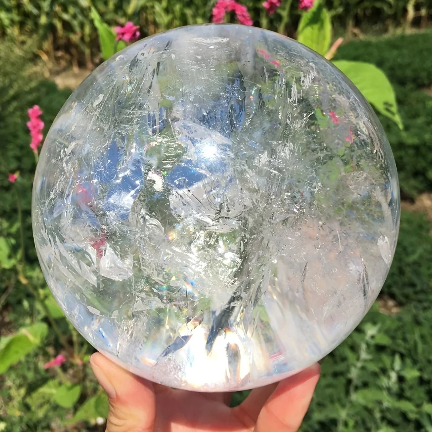 Large Clear Quartz Crystal Sphere Polished Ball Gift