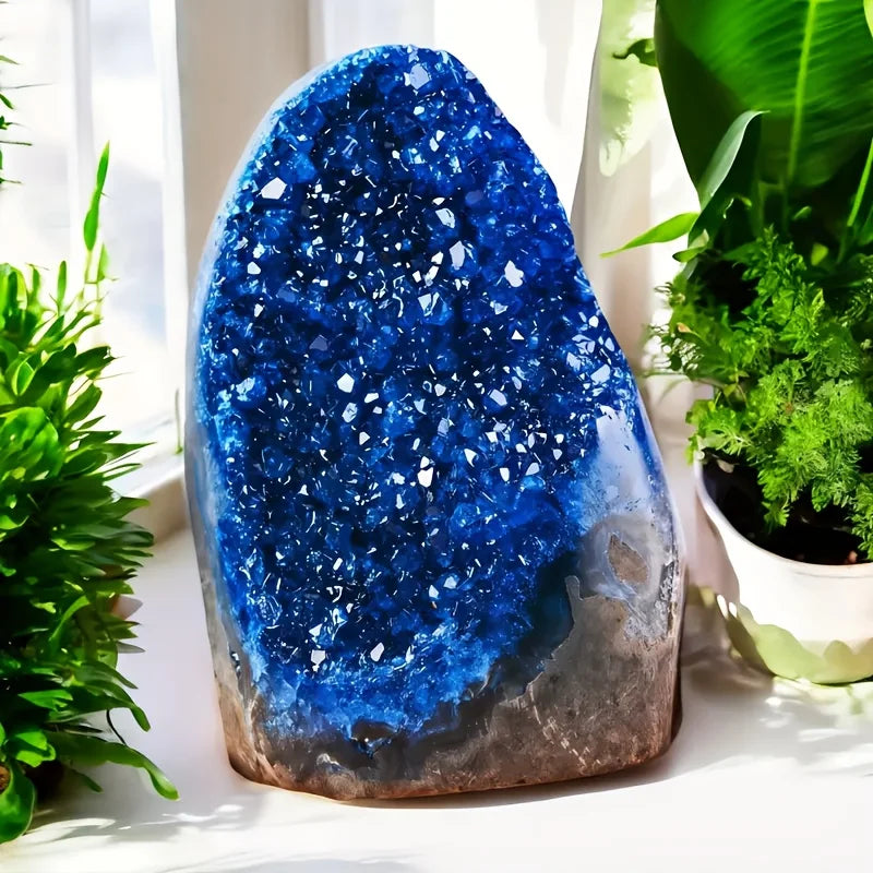 Stunning Blue Crystal Cut Base Cluster Quartz Specimen for Crystal Healing Home Decoration Gift