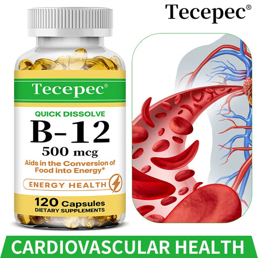 Vitamin B12 Supplement for Nervous System Health Capsules
