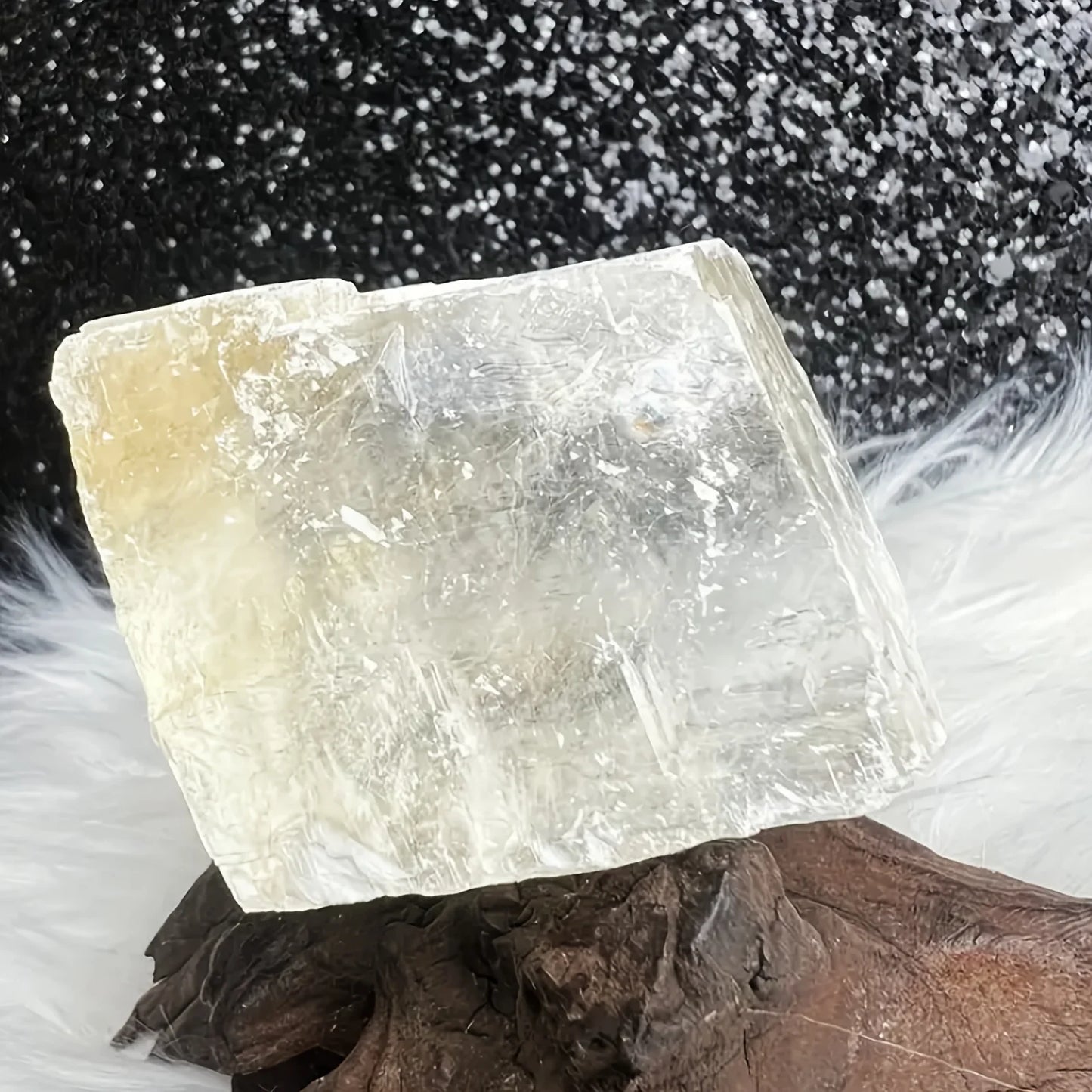 Sparkling Optical Calcite Cube With Rainbows Holiday Gifts