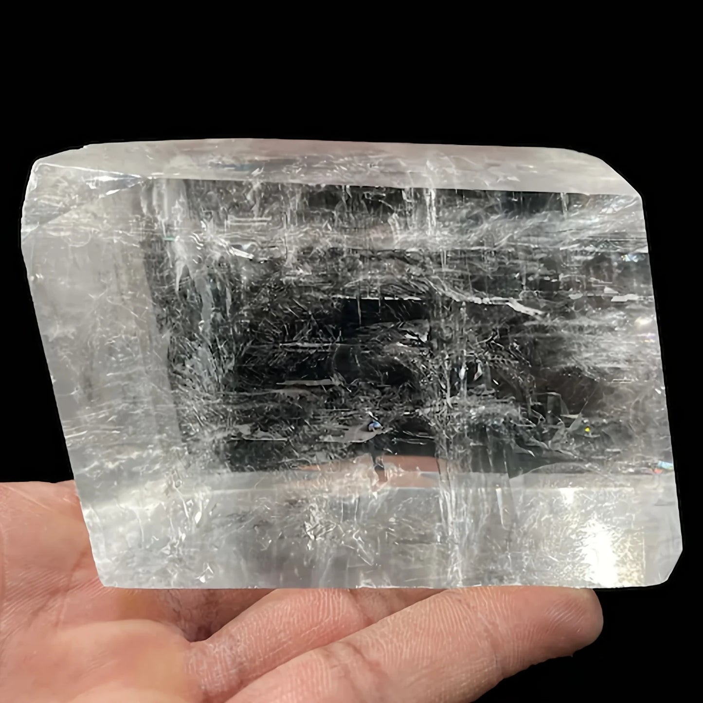 Sparkling Optical Calcite Cube With Rainbows Holiday Gifts