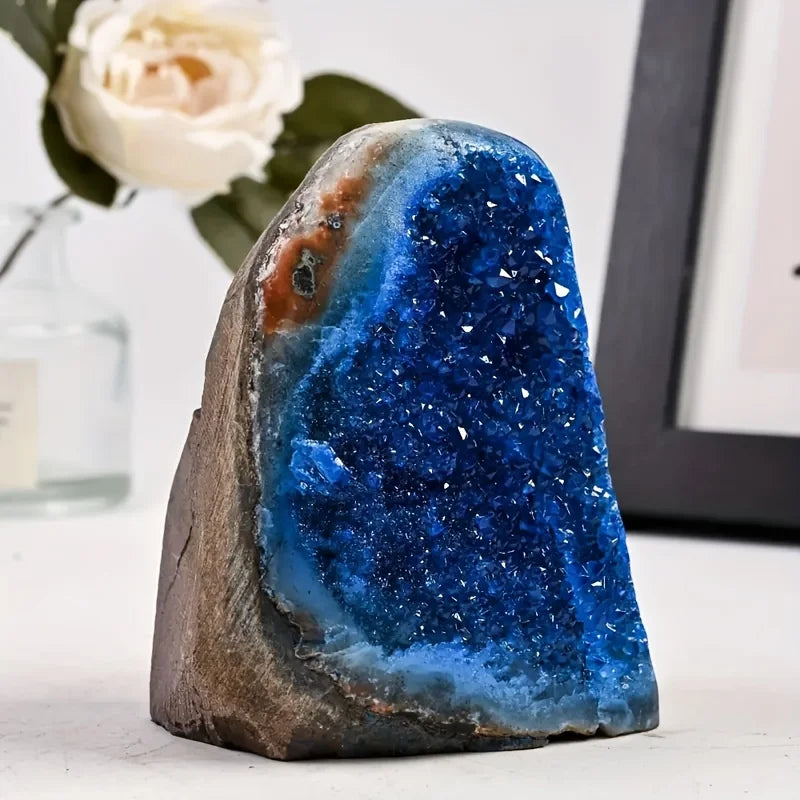 Stunning Blue Crystal Cut Base Cluster Quartz Specimen for Crystal Healing Home Decoration Gift