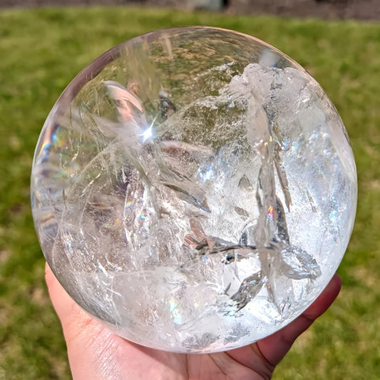 Large Clear Quartz Crystal Sphere Polished Ball Gift