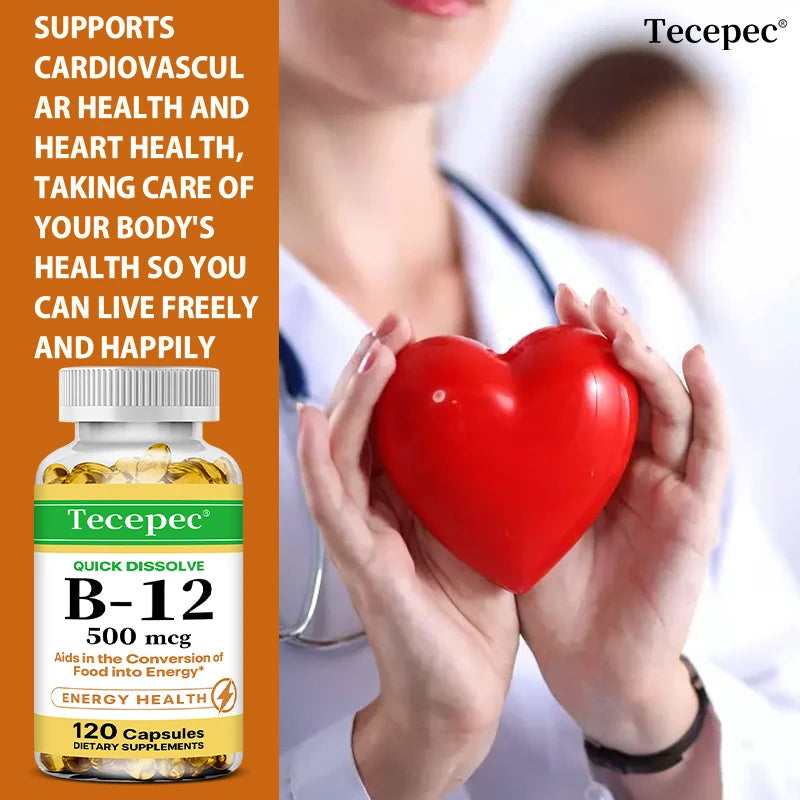 Vitamin B12 Supplement for Nervous System Health Capsules
