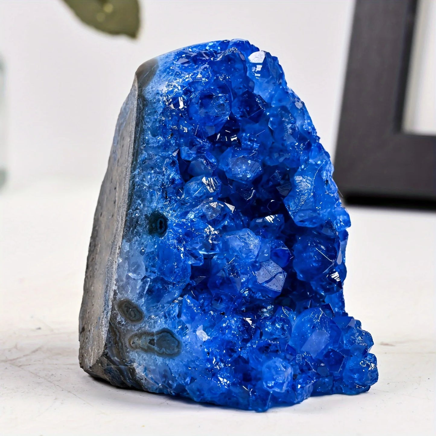 Stunning Blue Crystal Cut Base Cluster Quartz Specimen for Crystal Healing Home Decoration Gift