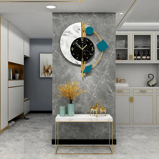 Nordic Wall Clock Creative Living Room Silent Luxury Home Decor Wall Clock for Study Outdoor Dining Room Porch Balcony