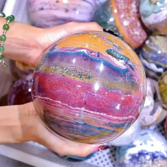 Natural Ocean Jasper Ball Decoration Healing Crystals Souvenir Gift Divination Decoration Ball Crystal Energy Home Decoration