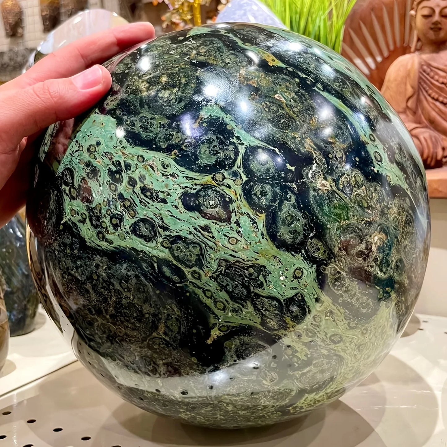 1pc Large Elegant Kambaba Jasper Sphere Polished Stone Ball for Home Decor and Gift Reiki Healing Gift
