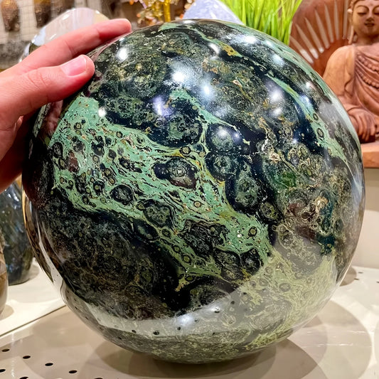 1pc Large Elegant Kambaba Jasper Sphere Polished Stone Ball for Home Decor and Gift Reiki Healing Gift