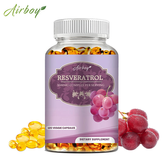 Resveratrol Capsules for Cardiovascular Health Anti Aging Antioxidants Immunity Boost and Skin Radiance 120 Count