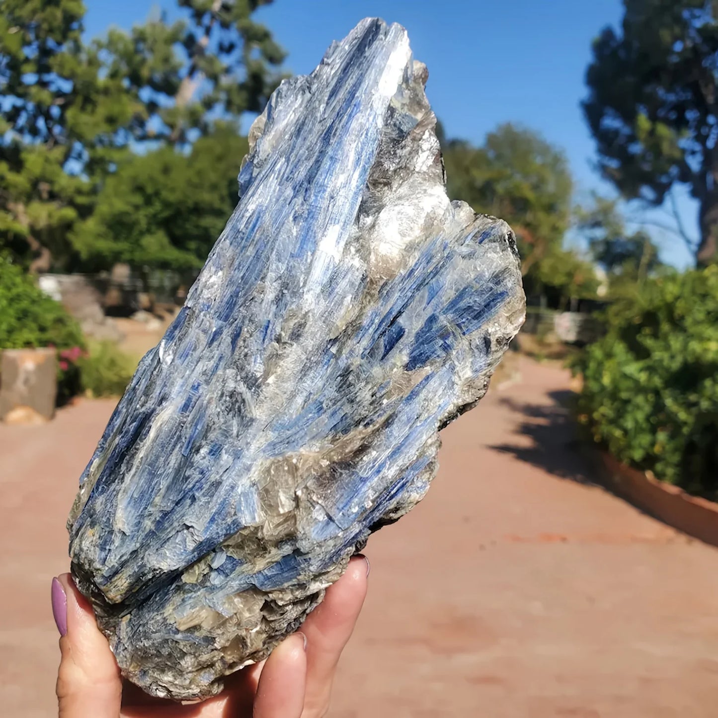 Radiant Blue Crystal Raw Specimen Garden Decor Gift