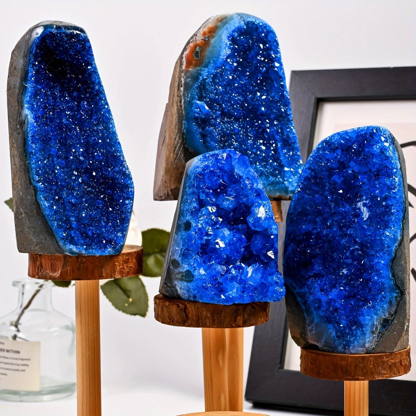 Stunning Blue Crystal Cut Base Cluster Quartz Specimen for Crystal Healing Home Decoration Gift