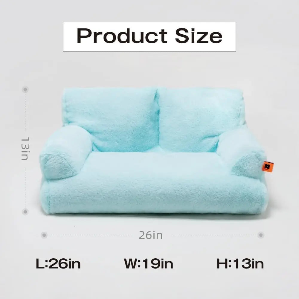 Mewoofun Pet Couch Bed 26 Inch by 19 Inch by 13 Inch Washable Cat Beds for Medium and Small Dogs and Cats up to 25 Pounds Fluffy Cat Couch in Black and White