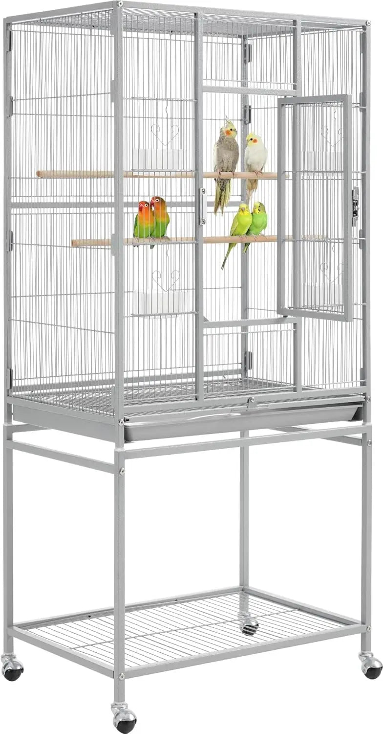 Metal Large Bird Cage With Stand For Parrot Parakeet And Cockatiel