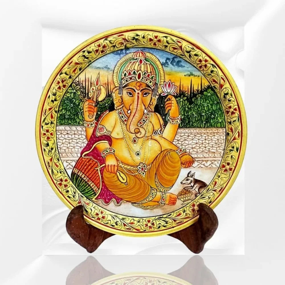 Handicraft Kingdom Marble Plate With Stand For Office
