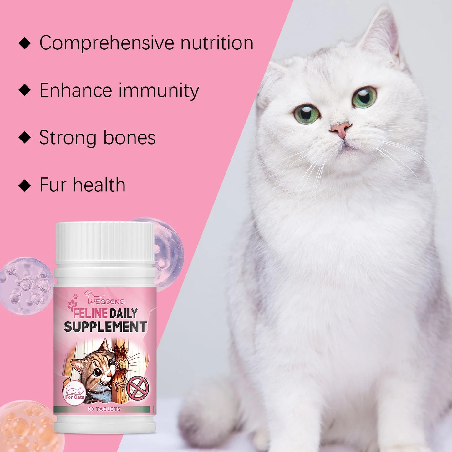 Cats Mood Relaxer Micronutrient Tablets For Cats Supplement With Vitamins For Balanced Diet Nutritional Support