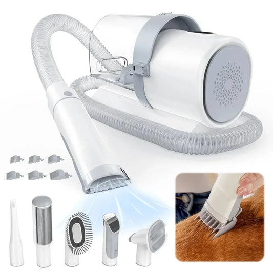 Gianna Dog Grooming Kit 2.5L Pet Hair Vacuum 5 In 1 Electric Clippers Cleaning Set for Dogs Cats and Other Animals