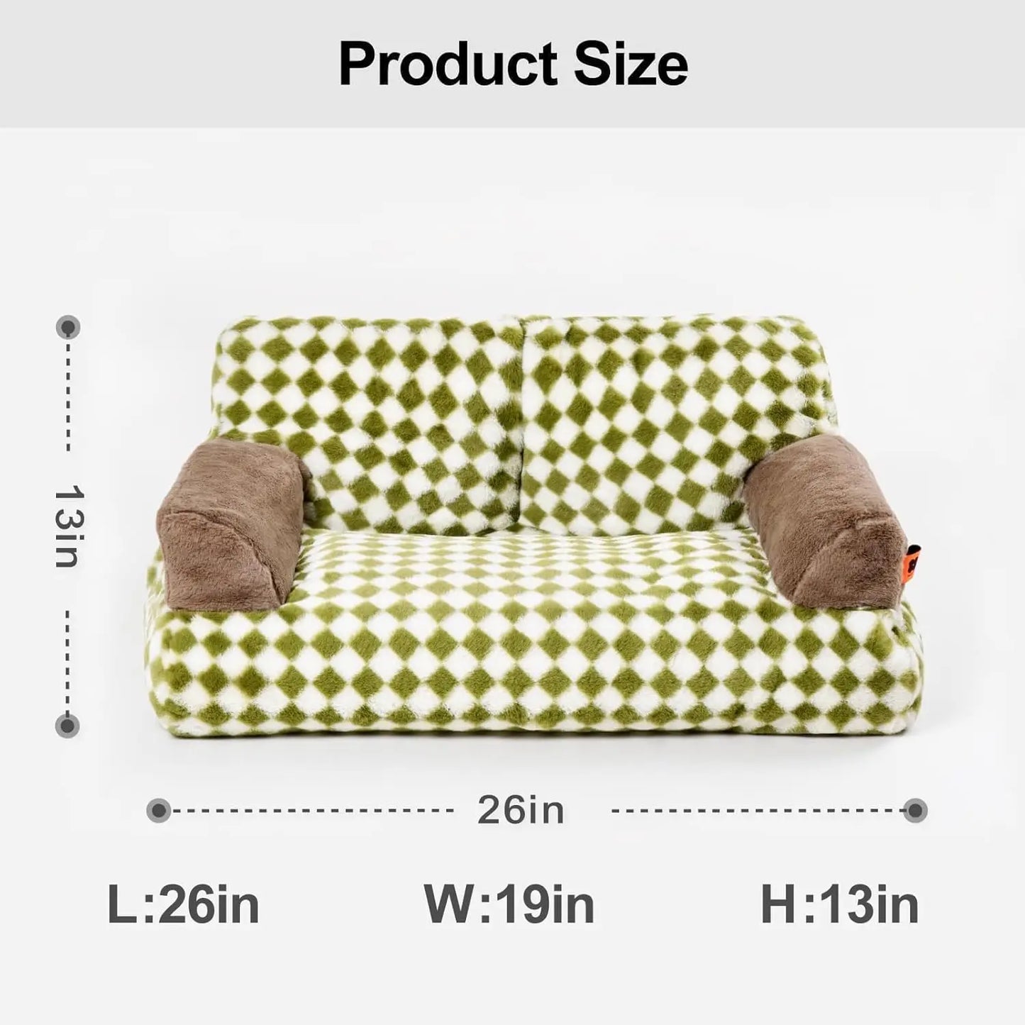 Mewoofun Pet Couch Bed 26 Inch by 19 Inch by 13 Inch Washable Cat Beds for Medium and Small Dogs and Cats up to 25 Pounds Fluffy Cat Couch in Black and White