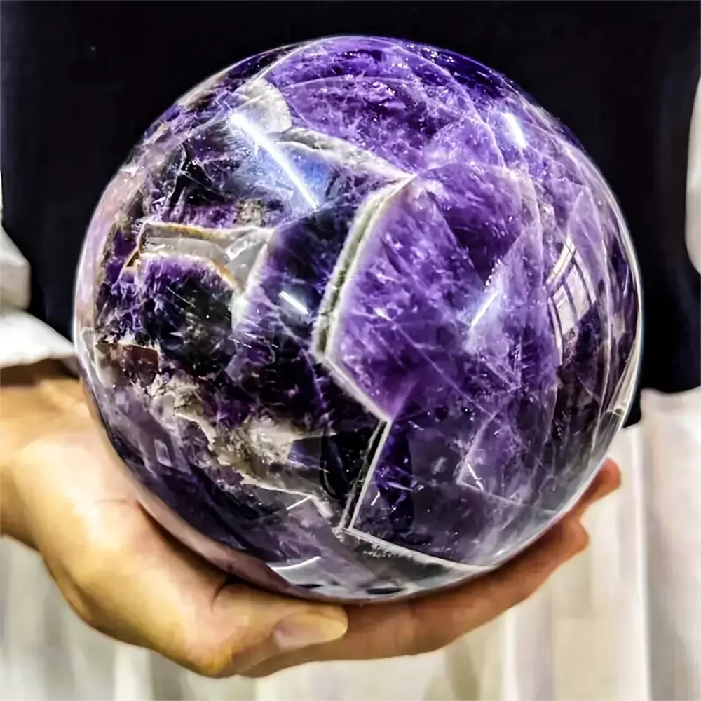 1pc Extra Large Dream Amethyst Sphere Purple Hand Carved Quartz Crystal Ball Home Decor