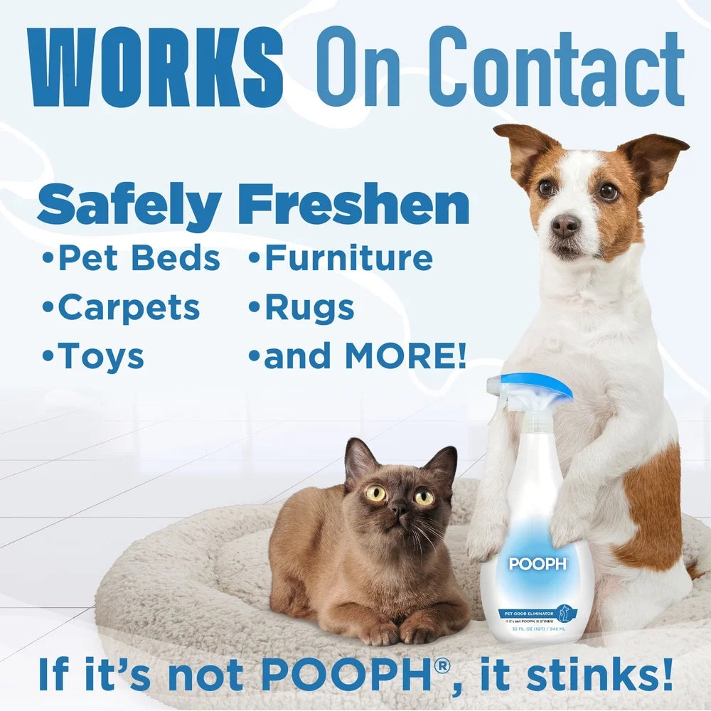 Pet Odor Eliminator Spray 32 Ounce Fragrance Free Safe for Pets Fast Acting Deodorizing Enzymatic Cleaner for Home Use