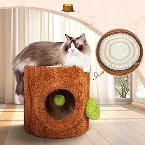Super Large Cat Tree for Indoor Cats All in One Tall Cats Tower with Scratching Post Luxury Multi Level Solid Wood Cat Condo