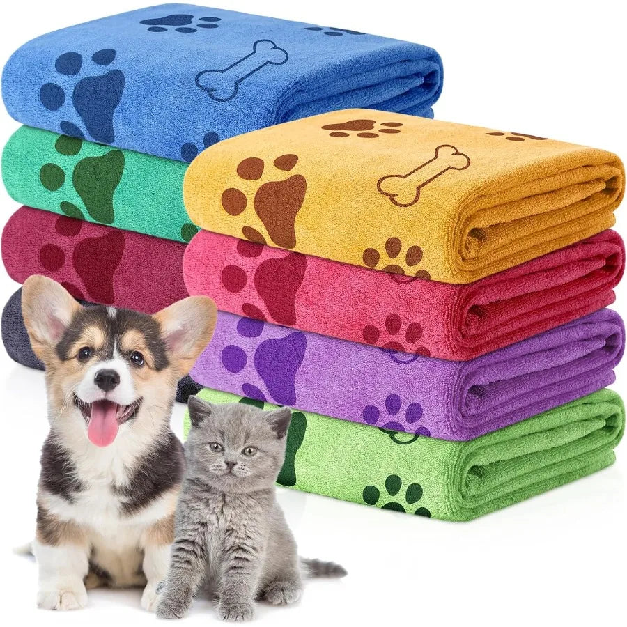8 Pcs Dog Towels For Drying Pets Microfiber Quick Dry Bath Towels Absorbent