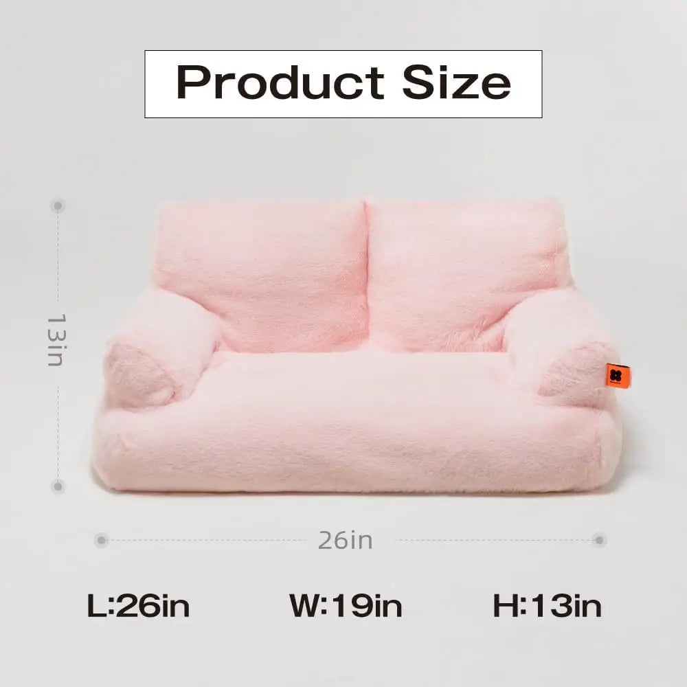 Mewoofun Pet Couch Bed 26 Inch by 19 Inch by 13 Inch Washable Cat Beds for Medium and Small Dogs and Cats up to 25 Pounds Fluffy Cat Couch in Black and White