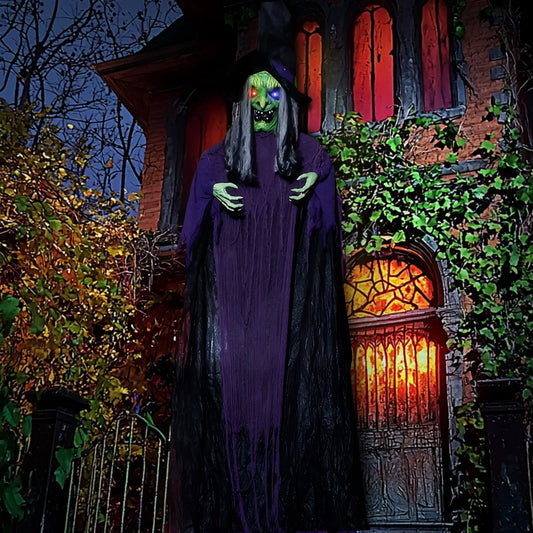 12 Feet Animated Halloween Witch Prop Voice Control