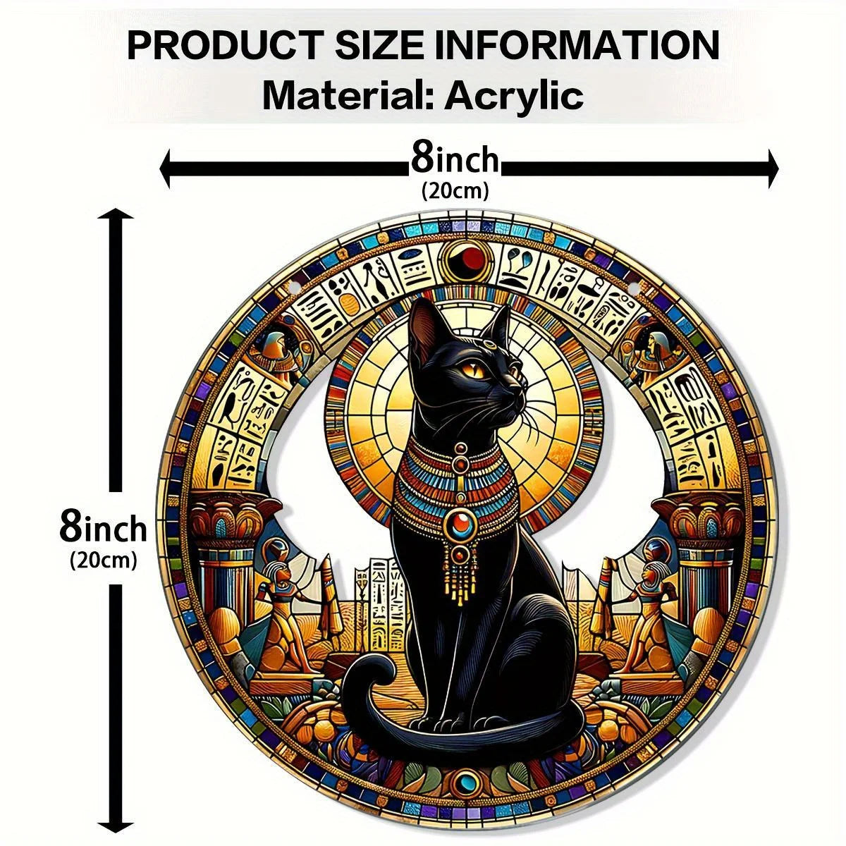 Egyptian Bastet Cat Suncatcher Acrylic Wall Hanging Home Decor