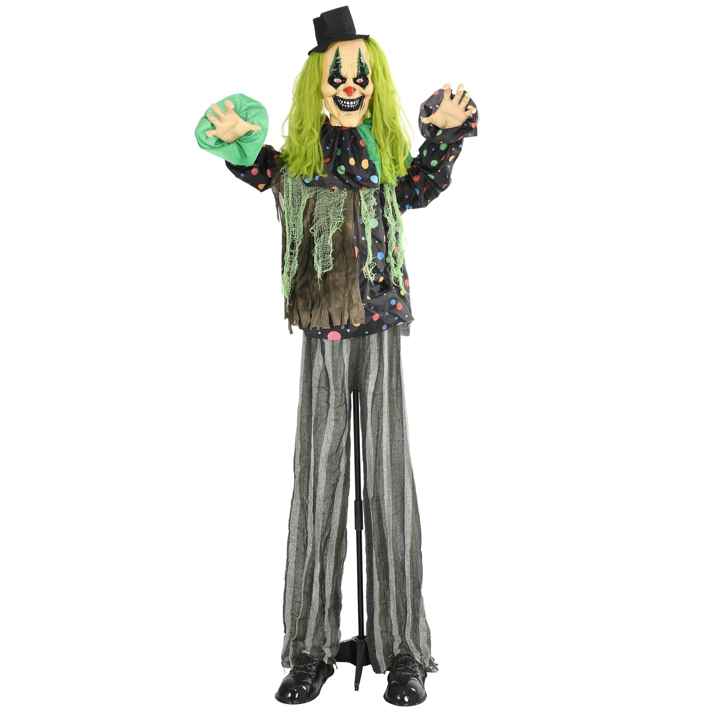 Circus Clown Halloween Animatronic With Sound Activated