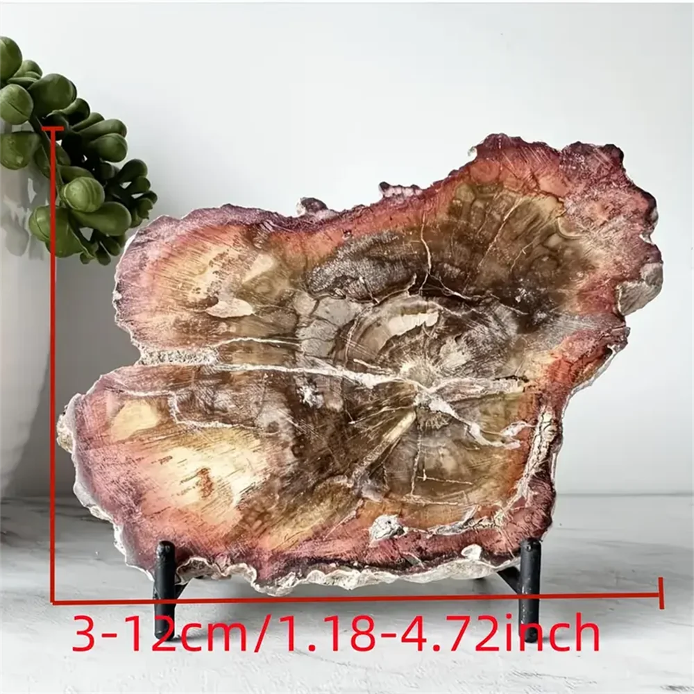 1pc Large stone wood crystal panels - With intricate wood grain and mineral patterns, featuring natural stone decoration,